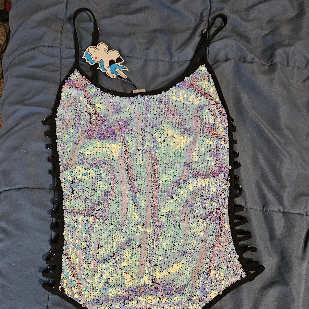 IHeartRaves sequin bodysuit- XL